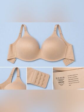 Soma Vanishing 360 Wire Free Wireless‎ Bra Size 36 DDD